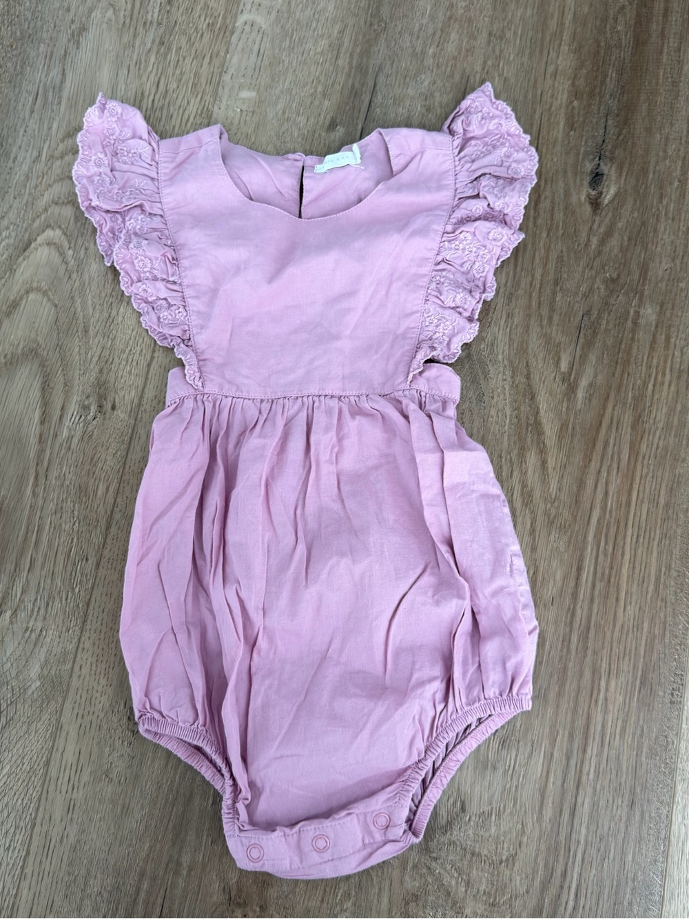 Jamie Kay Chloe Olive Pink Lace Flutter Romper Cotton Size 3 Years Girls